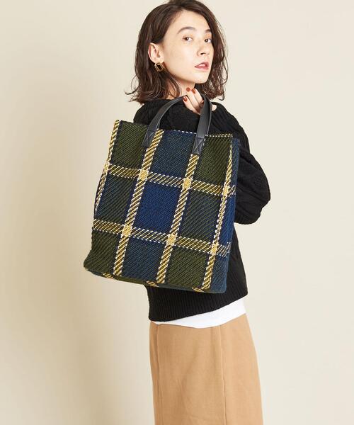 BEAUTY&YOUTH UNITED ARROWS(ビューティーアンドユースユナイテッドアローズ)の「BY∴ チェックビッグトートバック(トートバッグ・レディース・ライトブルー/ダークグリーン・FREE)」の5枚目の写真