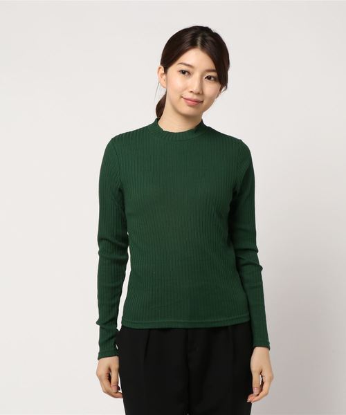 KOBE LETTUCE（コウベレタス）の「[スクエアorプチハイネック]選べる2typeテレコトップス（ニット/セーター・レディース・ブラック/ベージュ/オフホワイト/グリーン/ホワイト系その他/ブラック系その他/ベージュ系その他/グリーン系その他・1/2）」の8枚目の写真