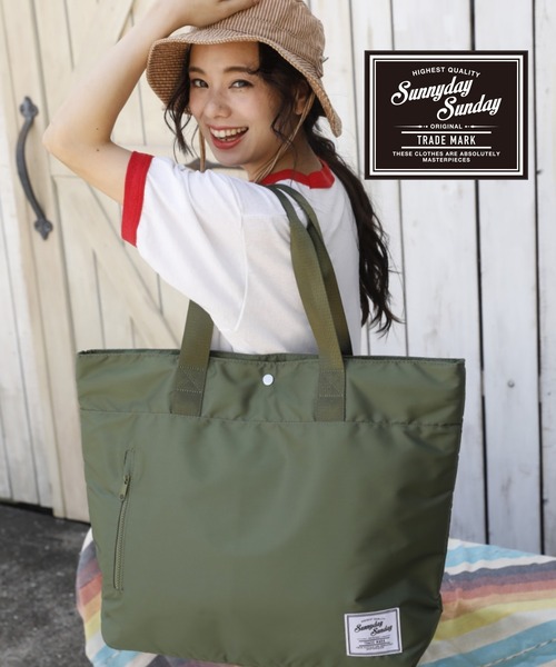 SUNNYDAY SUNDAY(サニーデーサンデー)の「SUNNYDAY SUNDAY トートバッグ(トートバッグ・レディース・ブラック/ネイビー/カーキ/ライム/スカイブルー/オレンジ・FREE)」の20枚目の写真