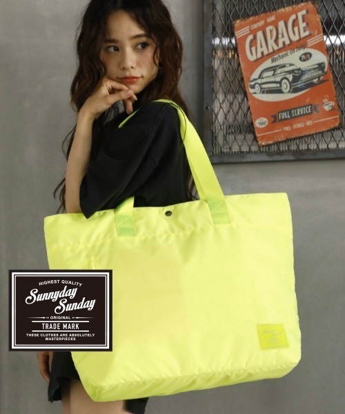 SUNNYDAY SUNDAY(サニーデーサンデー)の「SUNNYDAY SUNDAY トートバッグ(トートバッグ・レディース・ブラック/ネイビー/カーキ/ライム/スカイブルー/オレンジ・FREE)」の21枚目の写真