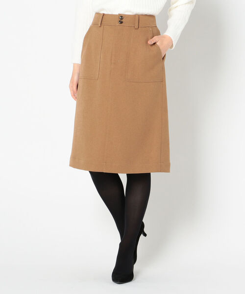 fredy repit（フレディレピ）の「[新色追加]ウーリーカルゼセミタイトスカート（スカート・レディース・ネイビー/カーキ/ピンク/キャメル/オレンジ・38/36）」の3枚目の写真