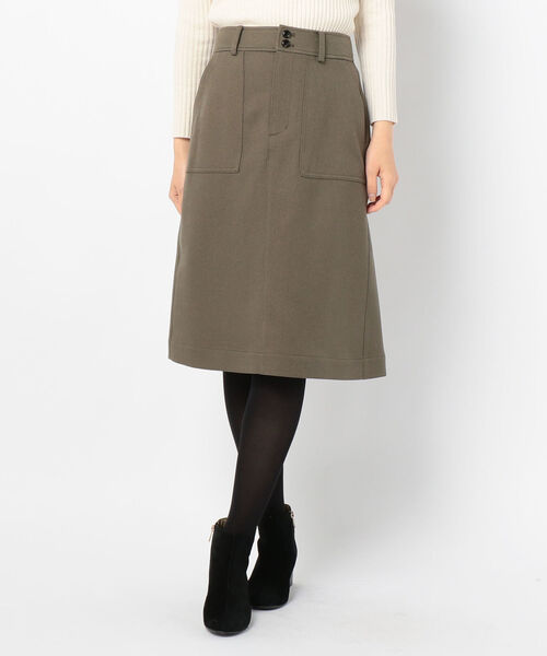 fredy repit（フレディレピ）の「[新色追加]ウーリーカルゼセミタイトスカート（スカート・レディース・ネイビー/カーキ/ピンク/キャメル/オレンジ・38/36）」の2枚目の写真