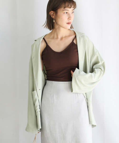 select MOCA(セレクトモカ)の「バックラウンドキャミソール(キャミソール・レディース・ブラック/ブラウン/マスタード・FREE)」の7枚目の写真