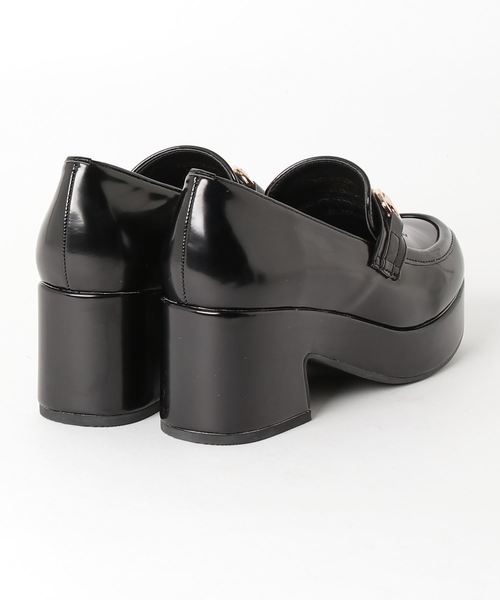 WEGO（ウィゴー）の「WEGO/ビット付きヒールローファー（ローファー・レディース・ブラック/ブラック系その他/ベージュ・MEDIUM/LARGE）」の4枚目の写真