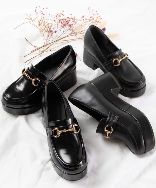 WEGO（ウィゴー）の「WEGO/ビット付きヒールローファー（ローファー・レディース・ブラック/ブラック系その他/ベージュ・MEDIUM/LARGE）」の8枚目の写真