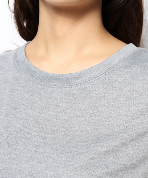 mystic（ミスティック）の「ミニ裏毛×袖オーガンジープルオーバー（Tシャツ/カットソー・レディース・グレー/ネイビー/オフホワイト・ﾌﾘ-）」の7枚目の写真