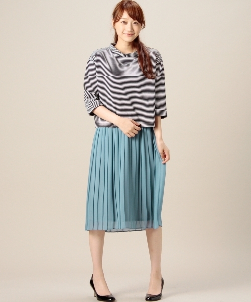 BEAUTY&YOUTH UNITED ARROWS(ビューティーアンドユースユナイテッドアローズ)の「BYSF ハイネック×プリーツ カサネワンピース ◆(ワンピース・レディース・ホワイト/ブラック/ネイビー・フリー)」の3枚目の写真