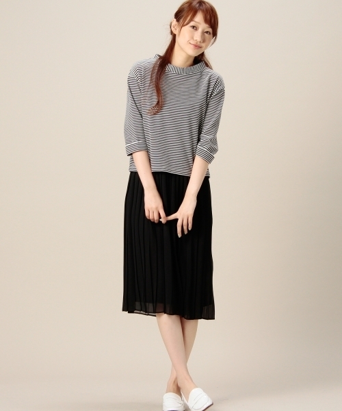 BEAUTY&YOUTH UNITED ARROWS(ビューティーアンドユースユナイテッドアローズ)の「BYSF ハイネック×プリーツ カサネワンピース ◆(ワンピース・レディース・ホワイト/ブラック/ネイビー・フリー)」の2枚目の写真