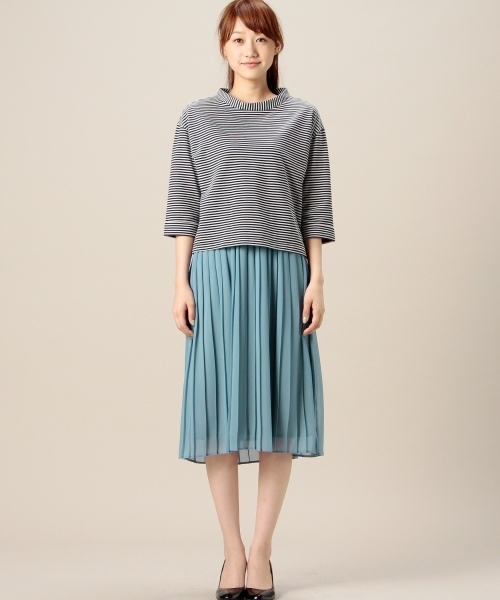 BEAUTY&YOUTH UNITED ARROWS(ビューティーアンドユースユナイテッドアローズ)の「BYSF ハイネック×プリーツ カサネワンピース ◆(ワンピース・レディース・ホワイト/ブラック/ネイビー・フリー)」の4枚目の写真