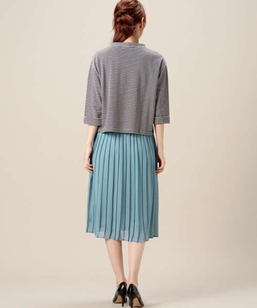 BEAUTY&YOUTH UNITED ARROWS(ビューティーアンドユースユナイテッドアローズ)の「BYSF ハイネック×プリーツ カサネワンピース ◆(ワンピース・レディース・ホワイト/ブラック/ネイビー・フリー)」の6枚目の写真