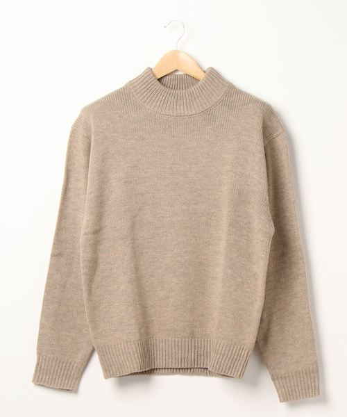 B.I.D.（ビーアイディー）の「エルボーパッチハイネックニット（ニット/セーター・レディース・ベージュ/ブラウン/アイボリー/グレー・MEDIUM/LARGE/X-LARGE）」の4枚目の写真