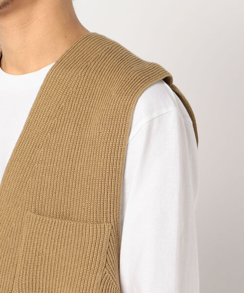UNFIL(アンフィル)の「【unfil / アンフィル】シップアップ ニットベスト zipup vest #WZSP-UM207(ベスト・メンズ・ベージュ/レンガ・M/L)」の7枚目の写真