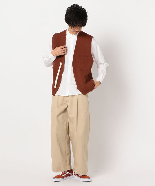 UNFIL(アンフィル)の「【unfil / アンフィル】シップアップ ニットベスト zipup vest #WZSP-UM207(ベスト・メンズ・ベージュ/レンガ・M/L)」の16枚目の写真