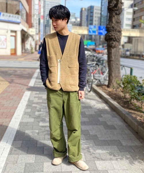 UNFIL(アンフィル)の「【unfil / アンフィル】シップアップ ニットベスト zipup vest #WZSP-UM207(ベスト・メンズ・ベージュ/レンガ・M/L)」の15枚目の写真