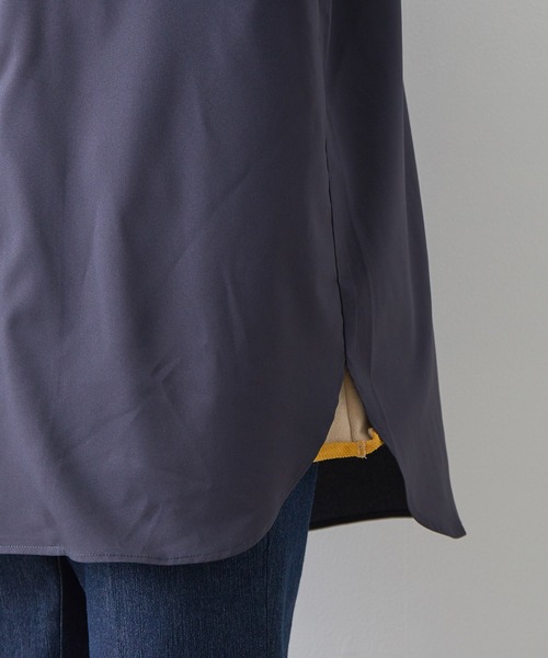 JUNRED(ジュンレッド)の「切替ノーカラーシャツ(シャツ/ブラウス・メンズ・ベージュ/ネイビー・M/L/LL)」の13枚目の写真