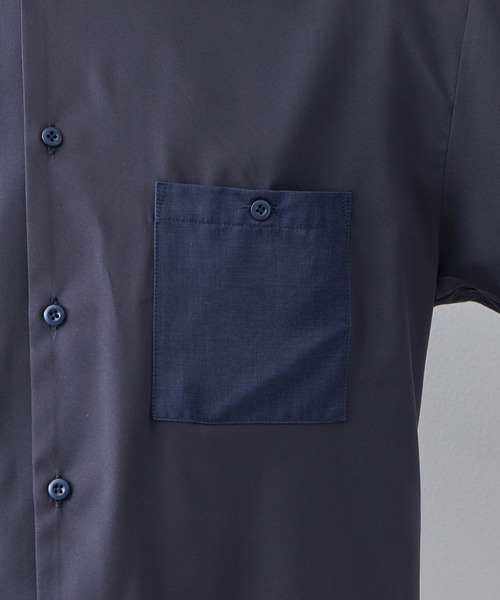 JUNRED(ジュンレッド)の「切替ノーカラーシャツ(シャツ/ブラウス・メンズ・ベージュ/ネイビー・M/L/LL)」の14枚目の写真