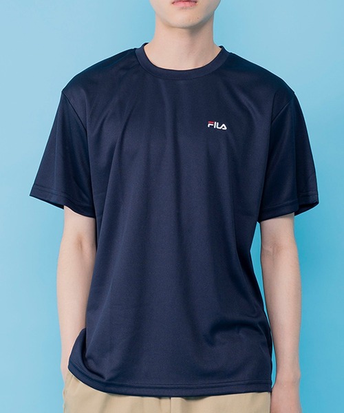 FILA（フィラ）の「FILA/フィラ 吸汗速乾 ワンポイント ブランド ロゴ 刺繍 半袖 Tシャツ（Tシャツ/カットソー・メンズ・ネイビー/ブラック/ホワイト/チャコールグレー/グレー系その他/ブルー系その他/レッド/ブラック系その他/ホワイト系その他/ライトグレー/ブラック系/ホワイト系/ネイビー系・L/LL/M/4L/3L）」の12枚目の写真