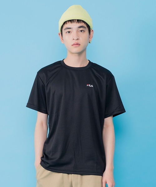 FILA（フィラ）の「FILA/フィラ 吸汗速乾 ワンポイント ブランド ロゴ 刺繍 半袖 Tシャツ（Tシャツ/カットソー・メンズ・ネイビー/ブラック/ホワイト/チャコールグレー/グレー系その他/ブルー系その他/レッド/ブラック系その他/ホワイト系その他/ライトグレー/ブラック系/ホワイト系/ネイビー系・L/LL/M/4L/3L）」の6枚目の写真