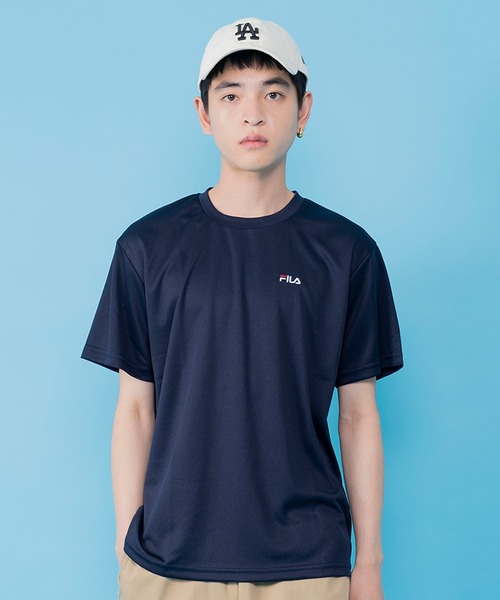 FILA（フィラ）の「FILA/フィラ 吸汗速乾 ワンポイント ブランド ロゴ 刺繍 半袖 Tシャツ（Tシャツ/カットソー・メンズ・ネイビー/ブラック/ホワイト/チャコールグレー/グレー系その他/ブルー系その他/レッド/ブラック系その他/ホワイト系その他/ライトグレー/ブラック系/ホワイト系/ネイビー系・L/LL/M/4L/3L）」の11枚目の写真