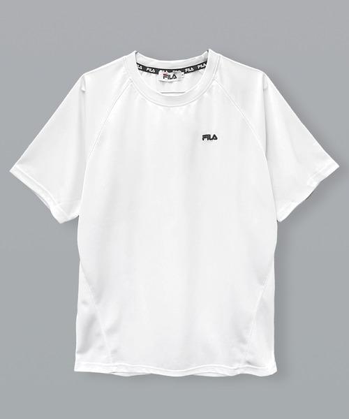 FILA（フィラ）の「FILA/フィラ 吸汗速乾 ワンポイント ブランド ロゴ 刺繍 半袖 Tシャツ（Tシャツ/カットソー・メンズ・ネイビー/ブラック/ホワイト/チャコールグレー/グレー系その他/ブルー系その他/レッド/ブラック系その他/ホワイト系その他/ライトグレー/ブラック系/ホワイト系/ネイビー系・L/LL/M/4L/3L）」の2枚目の写真