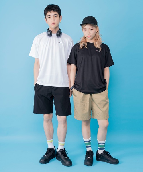 FILA（フィラ）の「FILA/フィラ 吸汗速乾 ワンポイント ブランド ロゴ 刺繍 半袖 Tシャツ（Tシャツ/カットソー・メンズ・ネイビー/ブラック/ホワイト/チャコールグレー/グレー系その他/ブルー系その他/レッド/ブラック系その他/ホワイト系その他/ライトグレー/ブラック系/ホワイト系/ネイビー系・L/LL/M/4L/3L）」の21枚目の写真