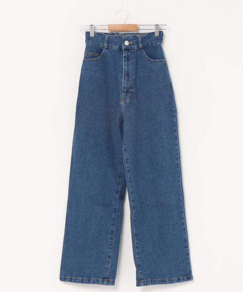 Culture Medium(カルチャーミディアム)の「デニムバックレースアップパンツ(デニムパンツ・レディース・ホワイト/ネイビー/サックスブルー/ブルー・FREE)」の1枚目の写真