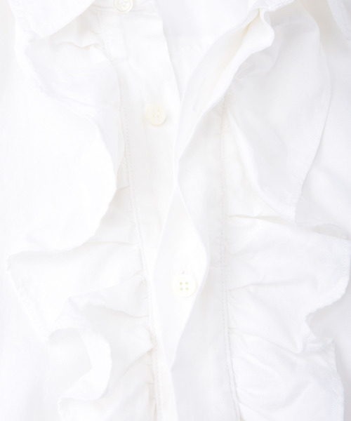 45r pm薄オックスのフリルオーシャンブラウス