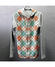 NO ID. | 【NO ID.】Argyle x Jazz Nep V-Neck Knit Parka / アーガイル × ジャズ ネップ Vネック ニット パーカー(ニット/セーター)