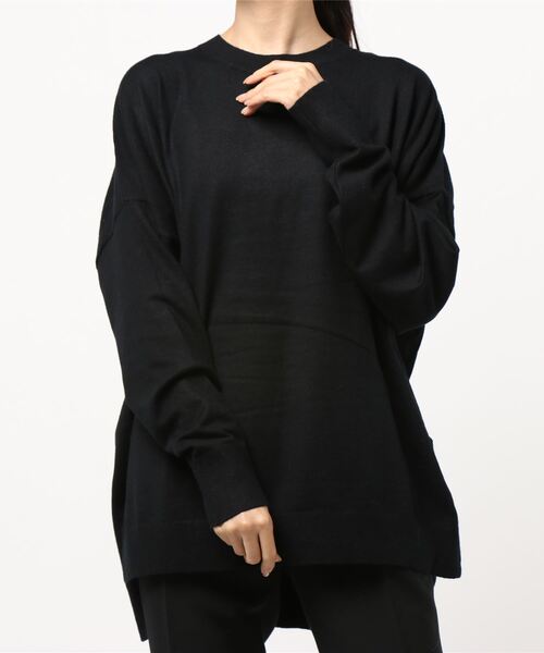 AMERICAN HOLIC(アメリカンホリック)の「クルーネック前後差ニットチュニック *(ニット/セーター・レディース・グリーン/アイボリー/杢グレー/マスタード/ブラウン/ベージュ/ブラック・FREE)」の16枚目の写真