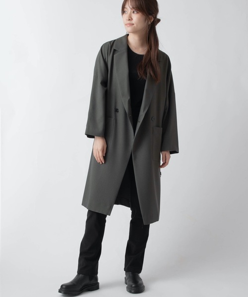 La SRIC（ラスリック）の「La SRIC/抜け衿ロングテーラージャケット【セットアップ可】（テーラードジャケット・レディース・ブラック/カーキ/テラコッタ・38）」の22枚目の写真