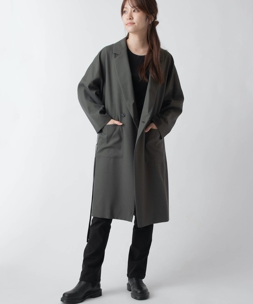 La SRIC（ラスリック）の「La SRIC/抜け衿ロングテーラージャケット【セットアップ可】（テーラードジャケット・レディース・ブラック/カーキ/テラコッタ・38）」の13枚目の写真