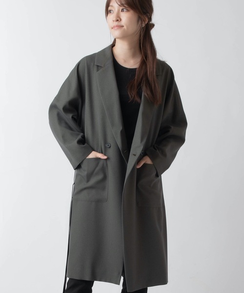 La SRIC（ラスリック）の「La SRIC/抜け衿ロングテーラージャケット【セットアップ可】（テーラードジャケット・レディース・ブラック/カーキ/テラコッタ・38）」の8枚目の写真