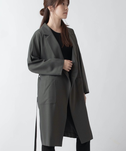 La SRIC（ラスリック）の「La SRIC/抜け衿ロングテーラージャケット【セットアップ可】（テーラードジャケット・レディース・ブラック/カーキ/テラコッタ・38）」の12枚目の写真