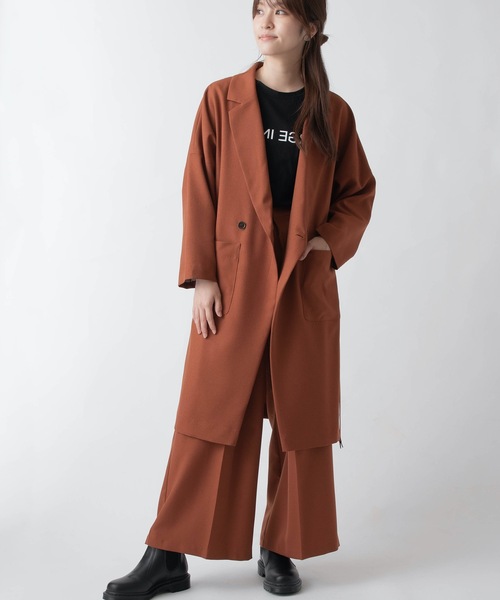 La SRIC（ラスリック）の「La SRIC/抜け衿ロングテーラージャケット【セットアップ可】（テーラードジャケット・レディース・ブラック/カーキ/テラコッタ・38）」の16枚目の写真