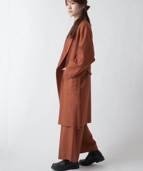 La SRIC（ラスリック）の「La SRIC/抜け衿ロングテーラージャケット【セットアップ可】（テーラードジャケット・レディース・ブラック/カーキ/テラコッタ・38）」の7枚目の写真