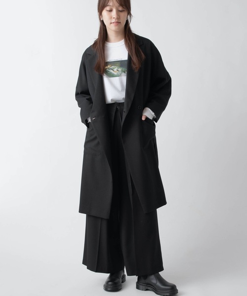 La SRIC（ラスリック）の「La SRIC/抜け衿ロングテーラージャケット【セットアップ可】（テーラードジャケット・レディース・ブラック/カーキ/テラコッタ・38）」の10枚目の写真