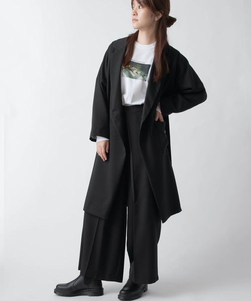 La SRIC（ラスリック）の「La SRIC/抜け衿ロングテーラージャケット【セットアップ可】（テーラードジャケット・レディース・ブラック/カーキ/テラコッタ・38）」の19枚目の写真