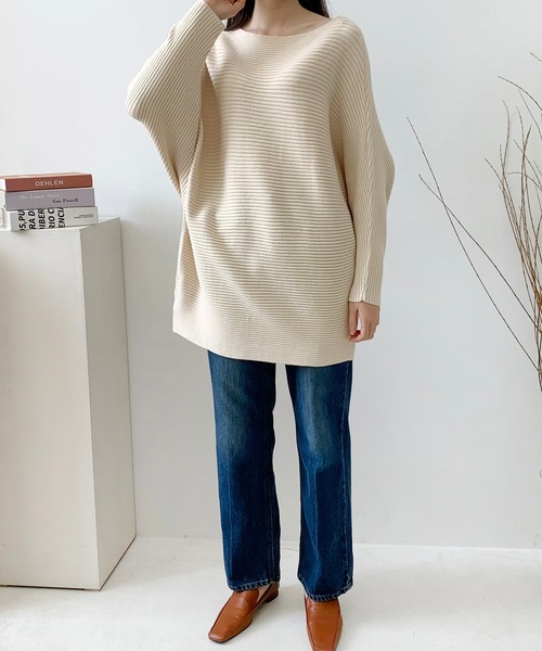 Jewelobe(ジュエローブ)の「ドルマンニットプルオーバー(ニット/セーター・レディース・ライトグレー/ブラック/アイボリー/モカ・FREE)」の22枚目の写真