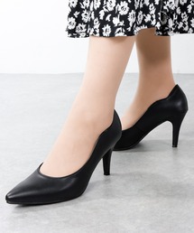 Liberty doll / ポインテッドトゥ スカラップカット 美脚ピンヒールパンプス 8.5cmヒール オフィス 結婚式 セレモニー フォーマル(1141)