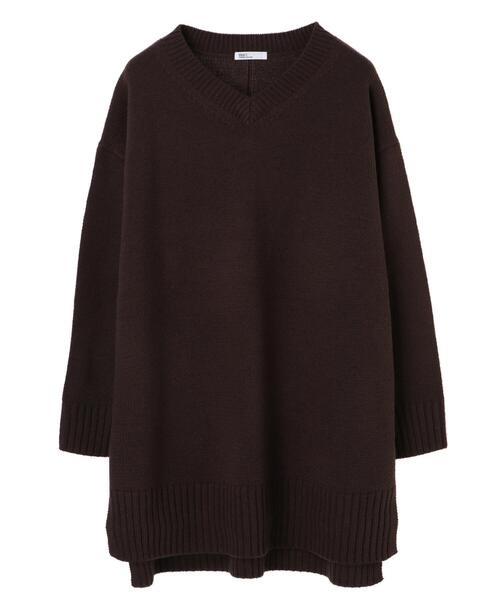 CRAFT STANDARD BOUTIQUE(クラフトスタンダードブティック)の「Vネックニットチュニック *(ニット/セーター・レディース・アイボリー/カーキ/ブラウン・FREE)」の18枚目の写真