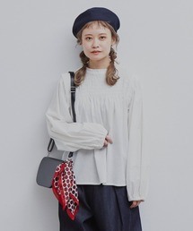 シャーリングスタンドブラウス