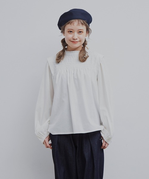 MERLOT（メルロー）の「シャーリングスタンドブラウス（シャツ/ブラウス・レディース・ナチュラル/ネイビー・FREE）」の20枚目の写真