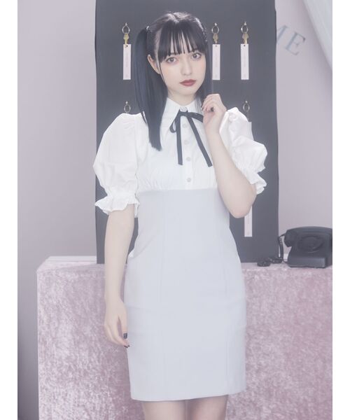 EATME（イートミー）の「パフスリーブドッキングワンピース