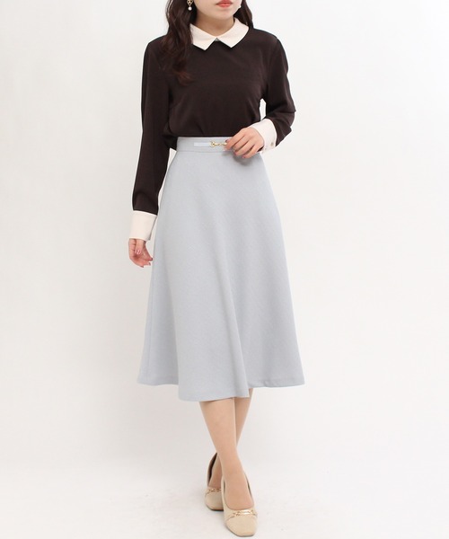 TRUDEA（トルディア）の「配色使い襟付きブラウス（シャツ/ブラウス・レディース・ブラック/ベージュ/グレイッシュベージュ/ブラウン/アイボリー/ピンクベージュ・MEDIUM/LARGE）」の17枚目の写真