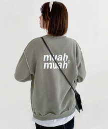 A'GEM/9 × .kom『muah muah/ムーアムーア』SIGNATURE LOGO LINE LOWER MTM/シグネチャー ロゴライン ロワー スウェットシャツ トレーナー