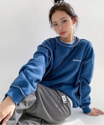 A'GEM/9 × .kom『muah muah/ムーアムーア』SIGNATURE LOGO LINE LOWER MTM/シグネチャー ロゴライン ロワー スウェットシャツ トレーナー