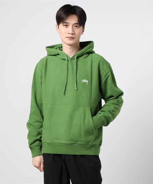 【けこ様】STUSSY ステューシー　スウェットパーカー　グリーン 中古・古着通販】stussy (ステューシー) プルオーバーパーカー