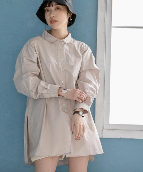 coen(コーエン)の「USAコットンクラシックシャツ#(シャツ/ブラウス・レディース・ライトピンク/ベージュ/ネイビー・FREE)」の2枚目の写真