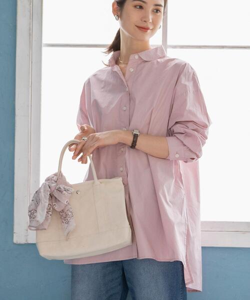 coen(コーエン)の「USAコットンクラシックシャツ#(シャツ/ブラウス・レディース・ライトピンク/ベージュ/ネイビー・FREE)」の3枚目の写真