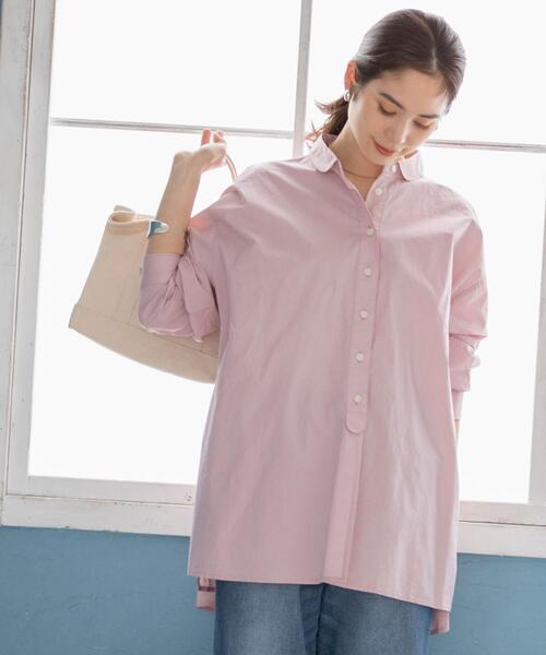 coen(コーエン)の「USAコットンクラシックシャツ#(シャツ/ブラウス・レディース・ライトピンク/ベージュ/ネイビー・FREE)」の19枚目の写真